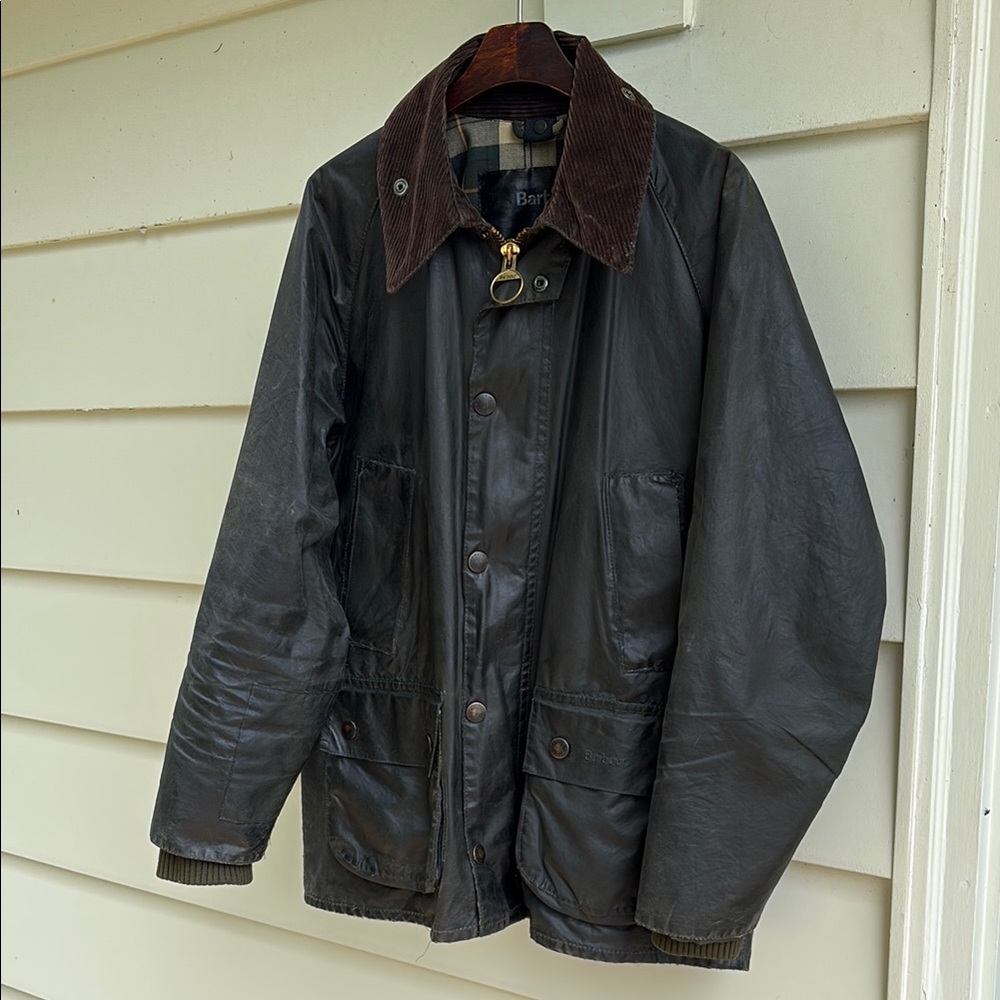 Barbour Men's Olive Green Waxed Jacket